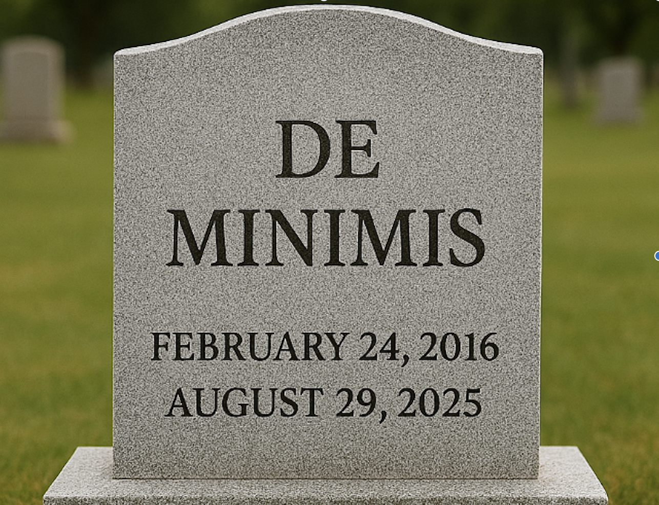 De minimis - Still dead